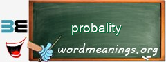 WordMeaning blackboard for probality